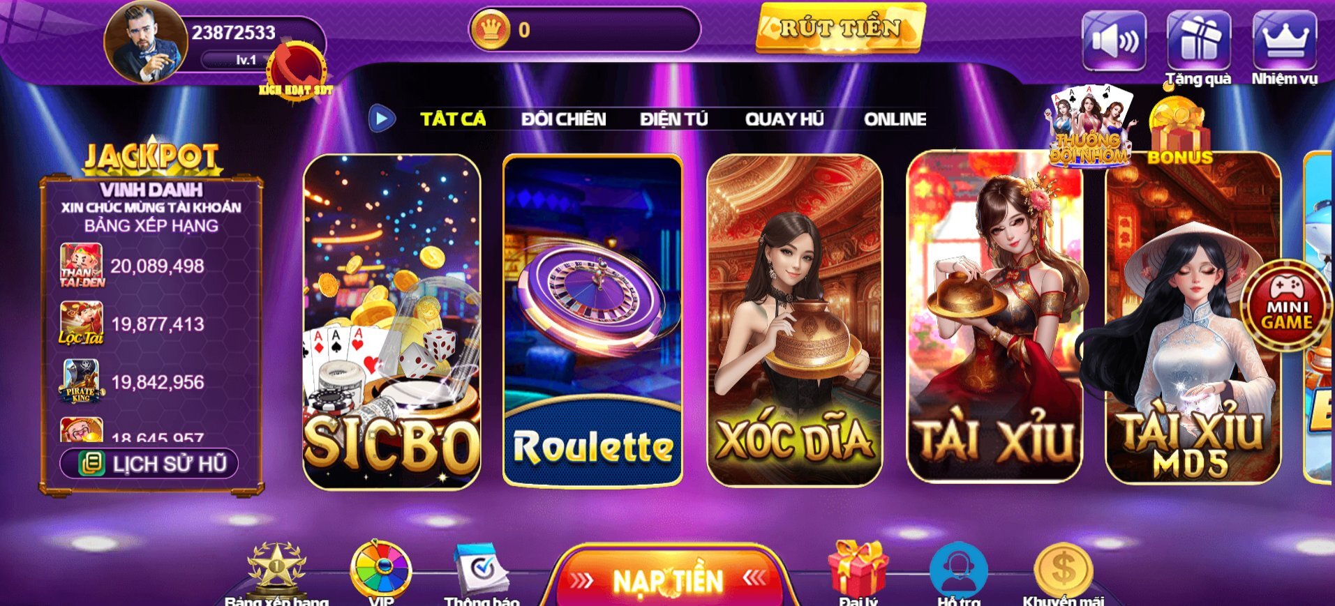68gamebai giao dien cong game 1
